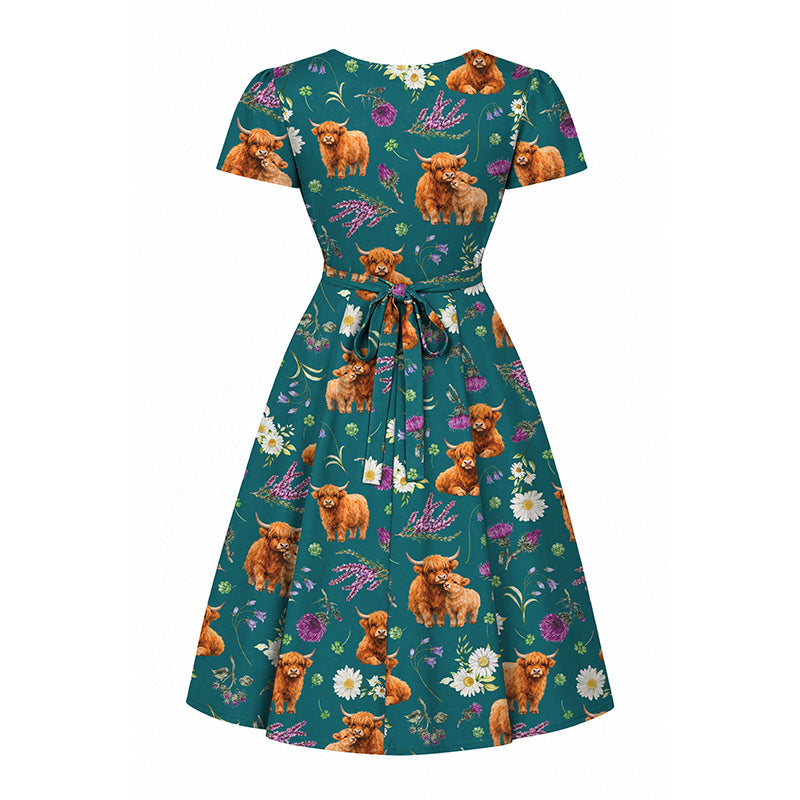 Lyra - Mini Dress - Highland Cow