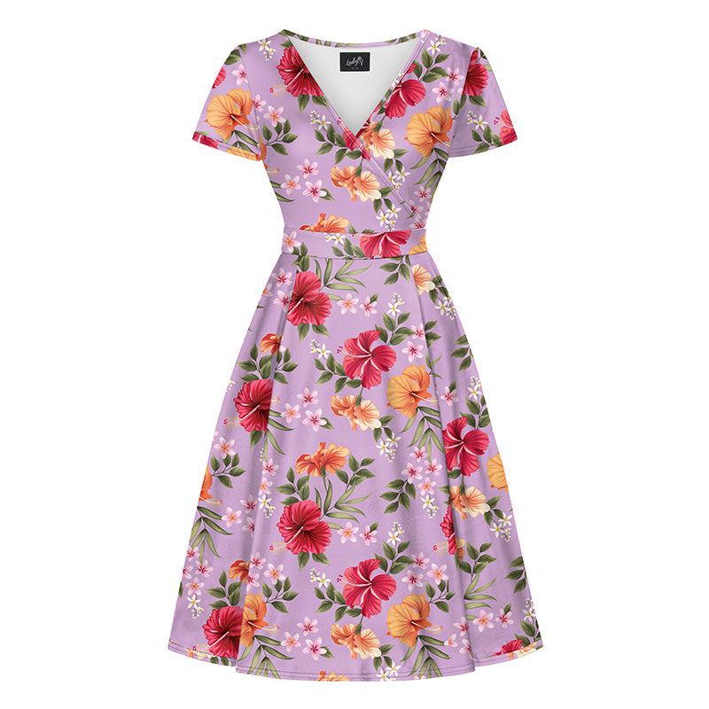 Lyra - Short Sleeve Dress - Island Bloom
