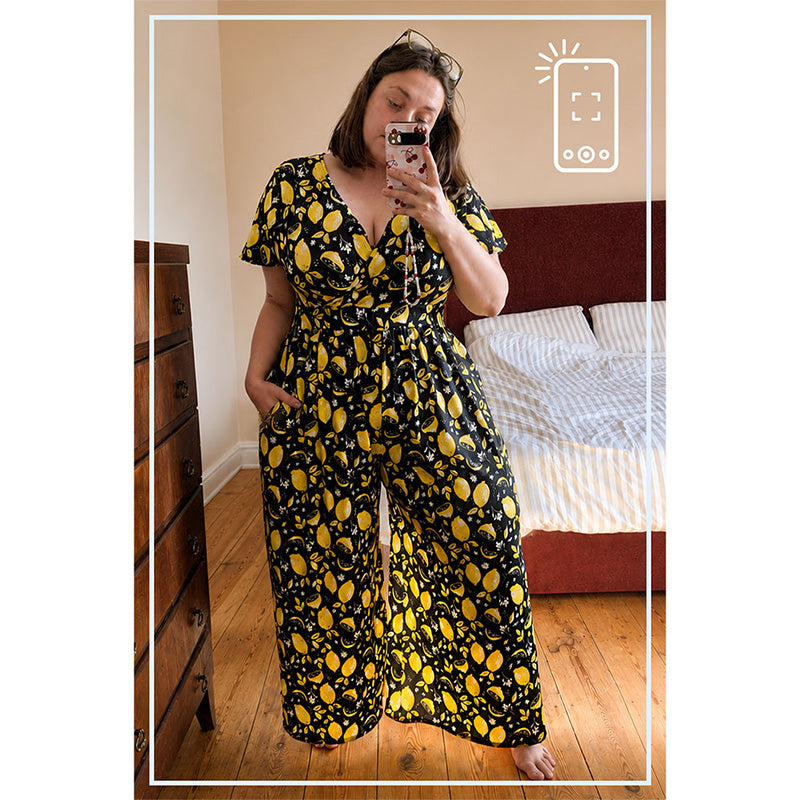 Jumpsuit - Short Sleeve Dress - Limoncello