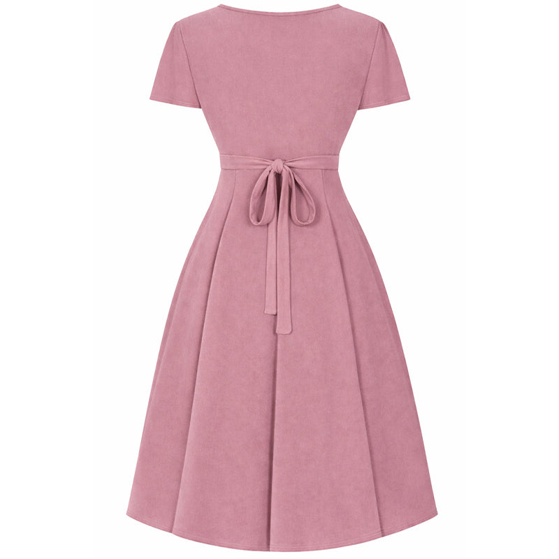 Short Sleeve Lyra Dress - Dusty Pink