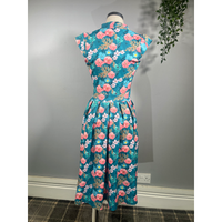 Thumbnail for Eva Dress - Aqua Floral (08), Lady V London