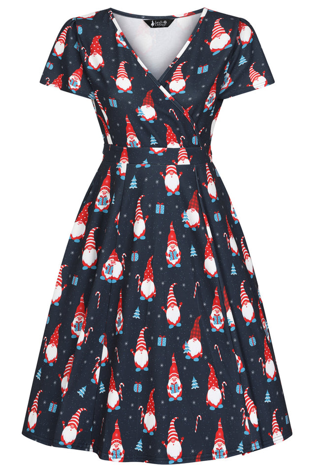 Lyra Mini Dress - Christmas Gnome, Lady V London