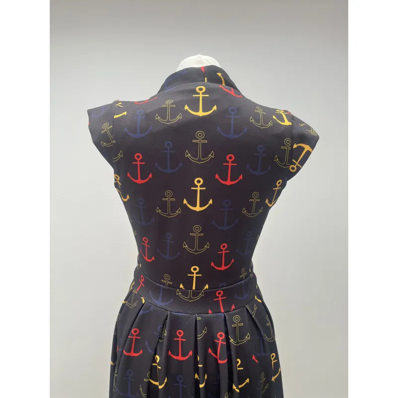 Eva Dress - Nautical Anchor (10), Lady V London