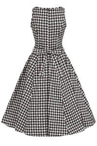 Thumbnail for Hepburn Dress - Heart Gingham, Lady V London