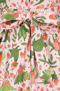 Thumbnail for Tea Dress - Strawberry Dino on Pink