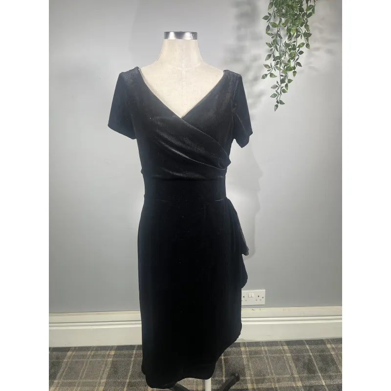 Elsie Dress - Black Velvet (16), Lady V London