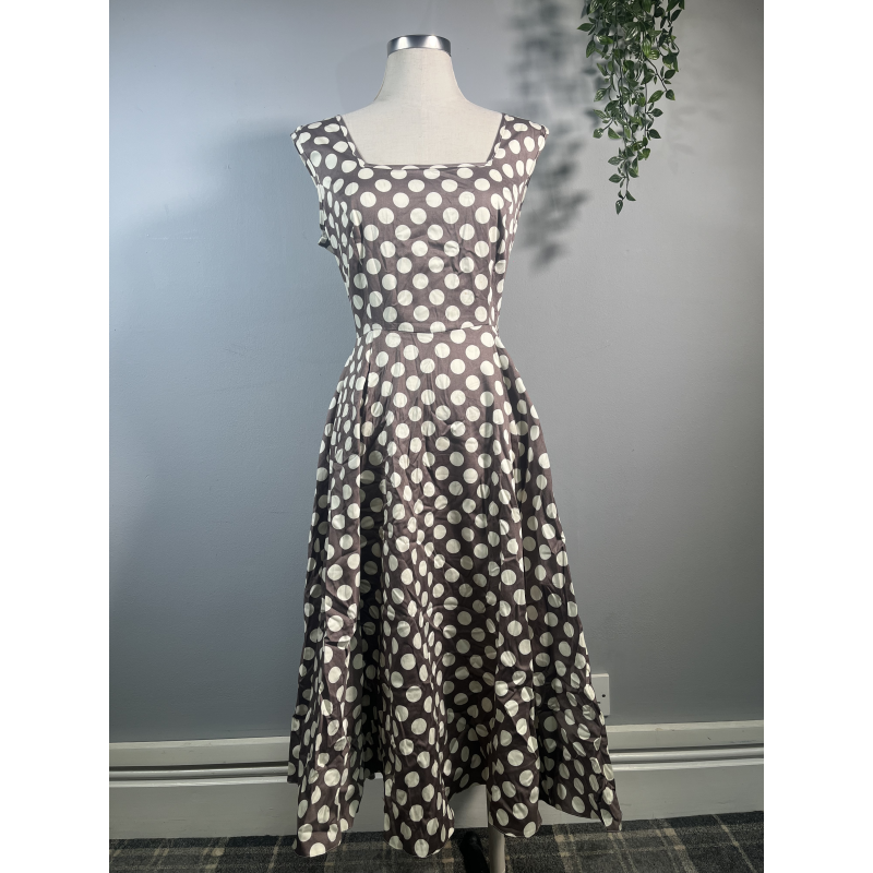 Lady V Dress - Mocha Polka (14), Lady V London