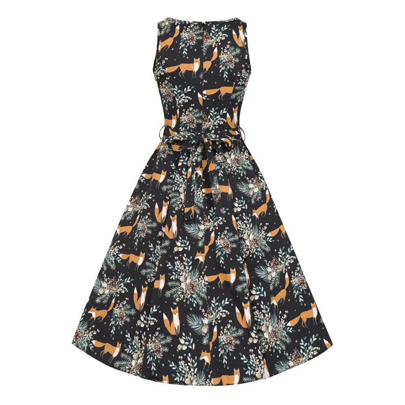 Hepburn Dress - Foxes, Lady V London