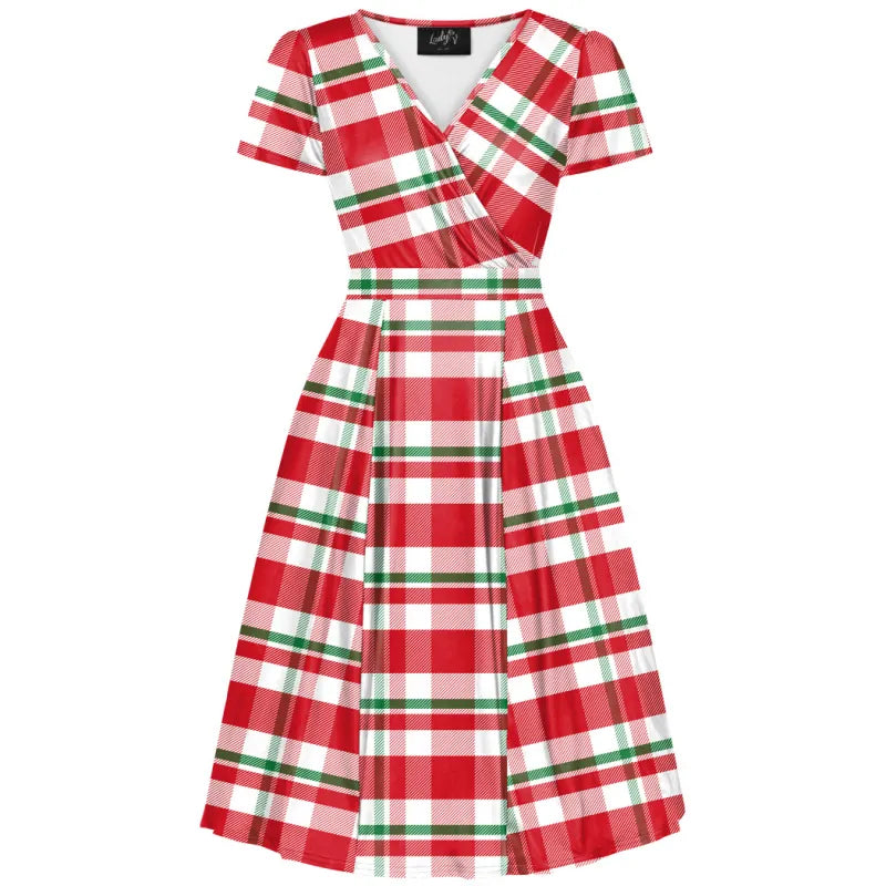 Lyra Dress - Candy Cane Tartan