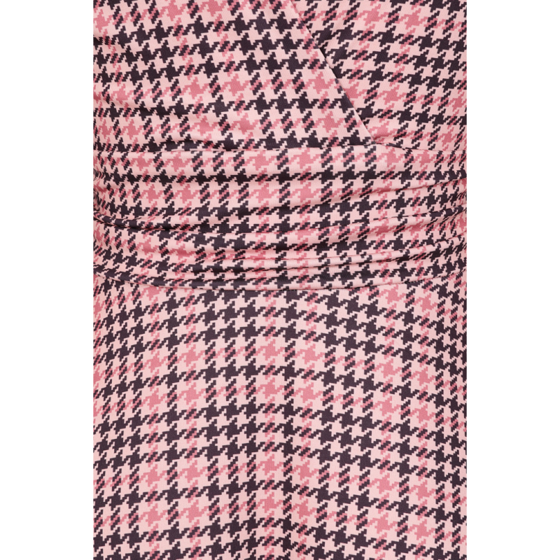 Arabella Dress - Pink Houndstooth, Lady V London