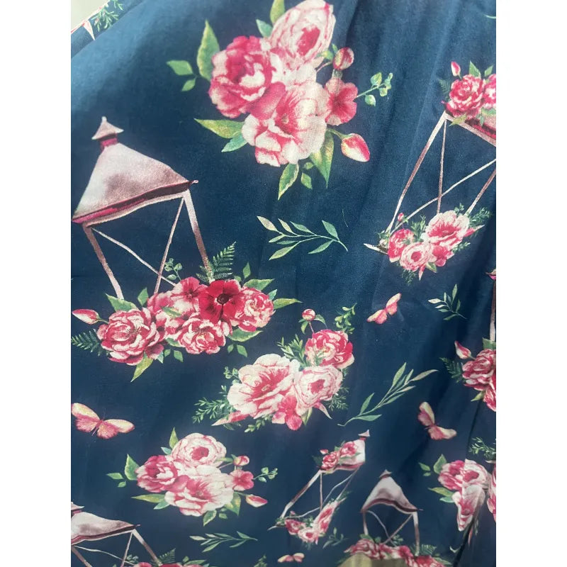 Tea Dress - Pink Roses on Navy (12), Lady V London