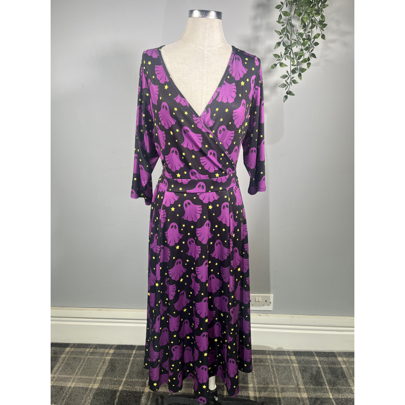 Lyra Dress - Purple Ghosts (14), Lady V London