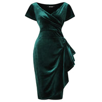 Thumbnail for Elsie Dress - Emerald Velvet