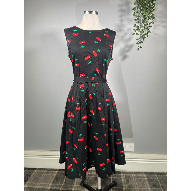 Hepburn Dress - Rockabilly Cherry (16), Lady V London