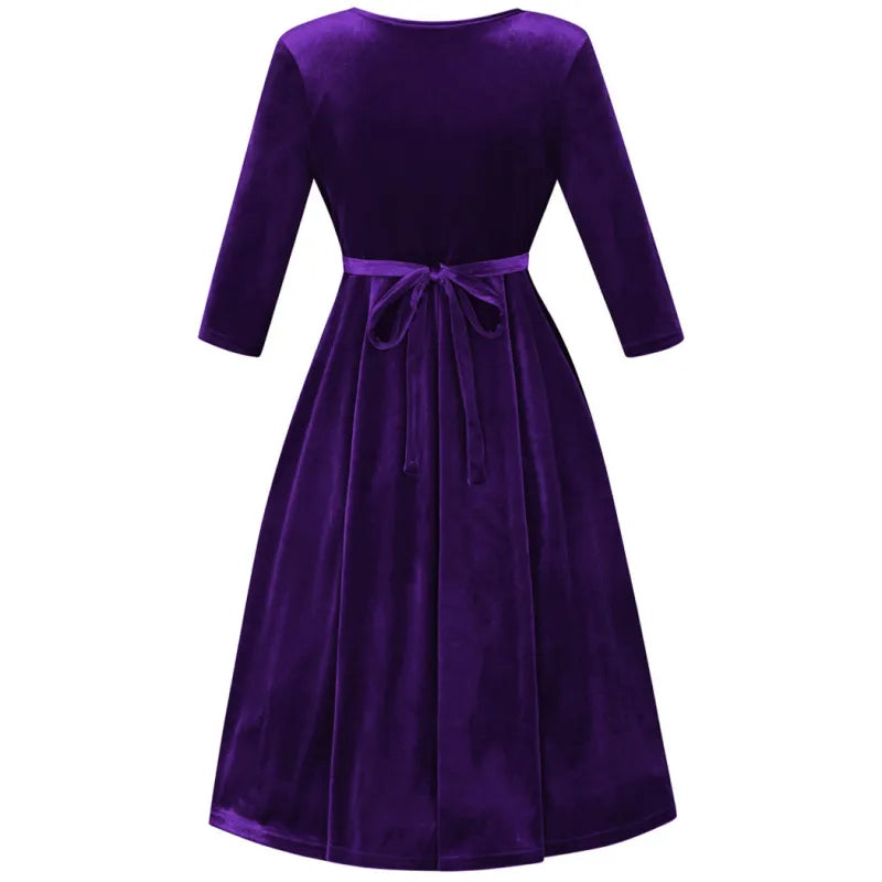 Lyra  Dress - Purple Velvet
