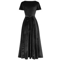 Thumbnail for Lyra Maxi Velvet GRS Dress - Black Velvet, Lady V London