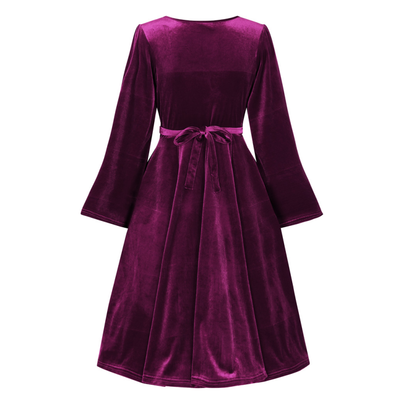 Zelda Dress - Plum Velvet, Lady V London