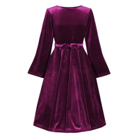 Thumbnail for Zelda Dress - Plum Velvet, Lady V London