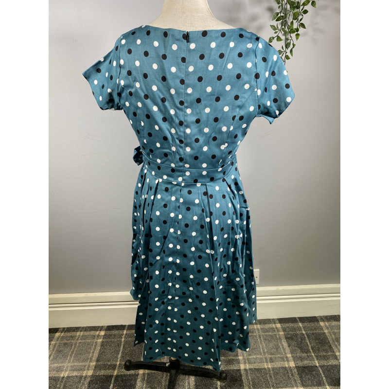 Lady V Dress - Teal Polka, Lady V London