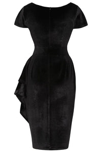 Thumbnail for Elsie Dress - Black Velvet - Lady V London
