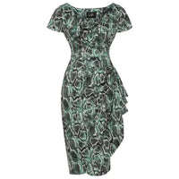 Thumbnail for Elsie Dress - Green Snake Print Lady Vintage Elsie Dresses