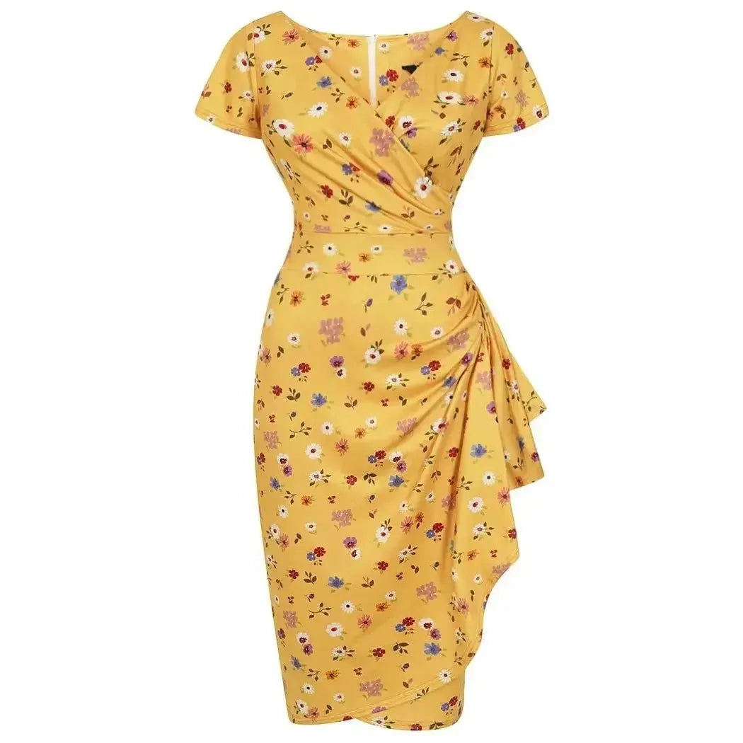 Elsie Dress - Mustard Bloom Lady Vintage Elsie Dresses