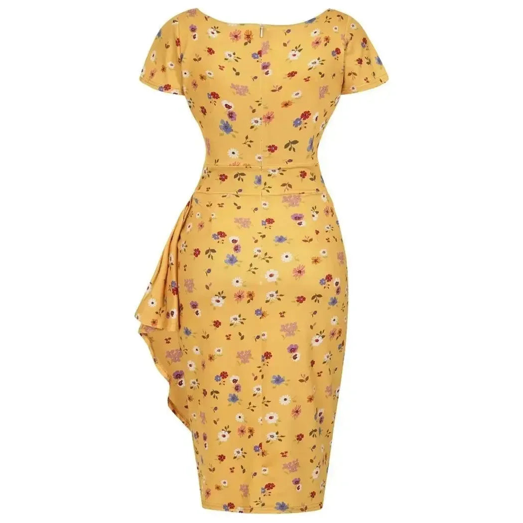 Elsie Dress - Mustard Bloom Lady Vintage Elsie Dresses