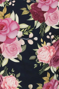 Thumbnail for Elsie Dress - Pink Flowers on Navy - Lady V London