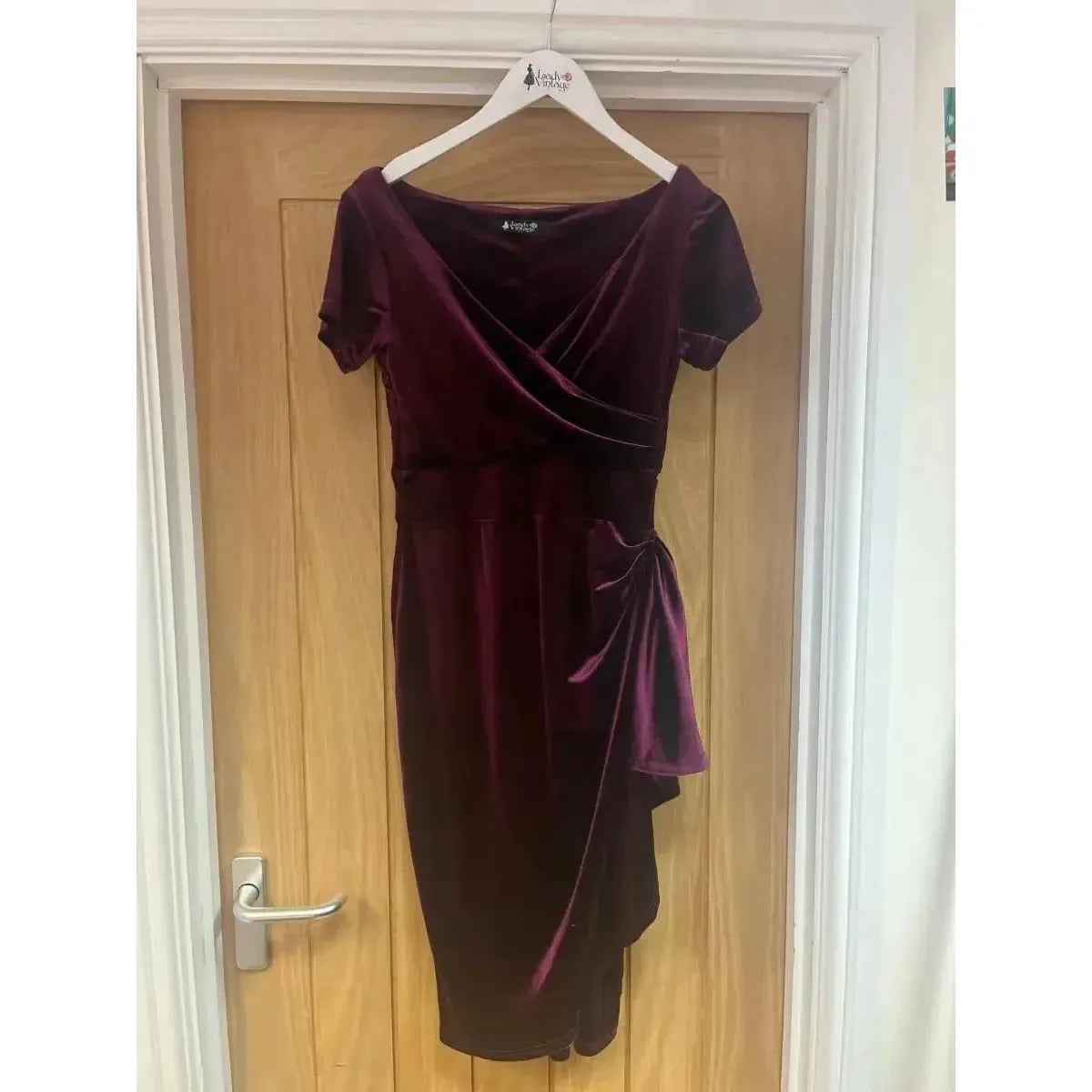 Elsie Dress - Plum Velvet (10) 10 Lady Vintage London Outlet