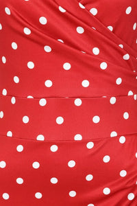 Thumbnail for Elsie Dress - Red Polka Dot - Lady V London