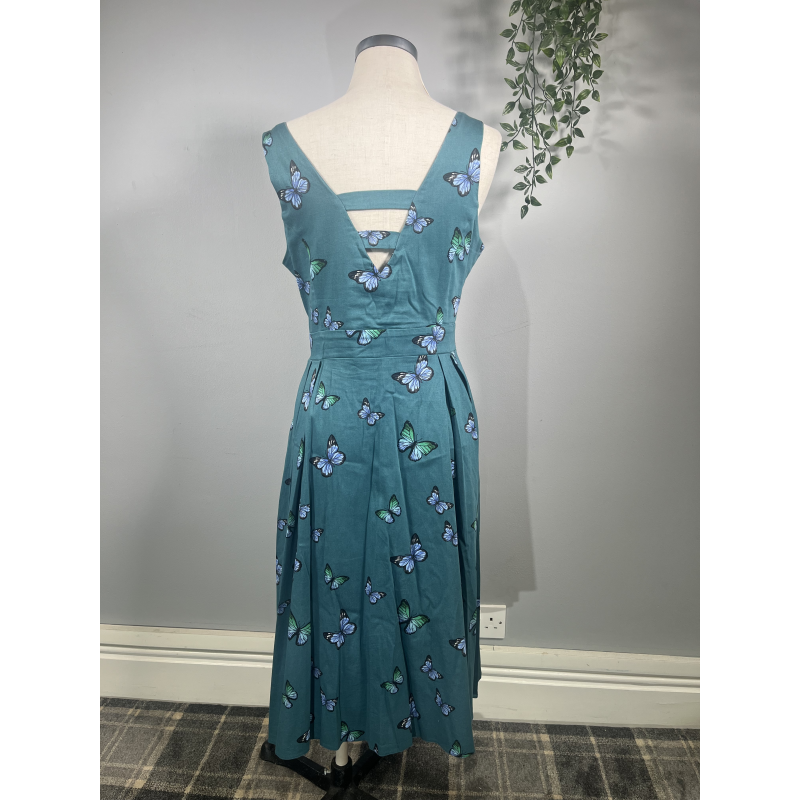 Lady V Dress - Teal Butterfly (14), Lady V London