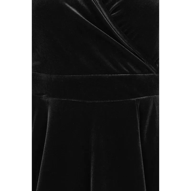 Zelda Dress - Black Velvet, Lady V London