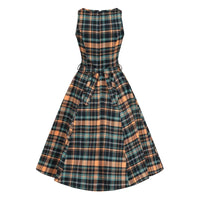 Thumbnail for Hepburn Dress - Autumn Tartan