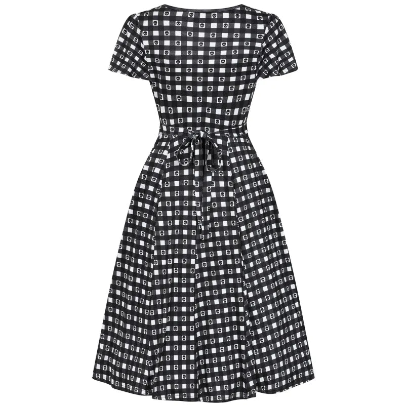 Lyra Dress - Skull Gingham