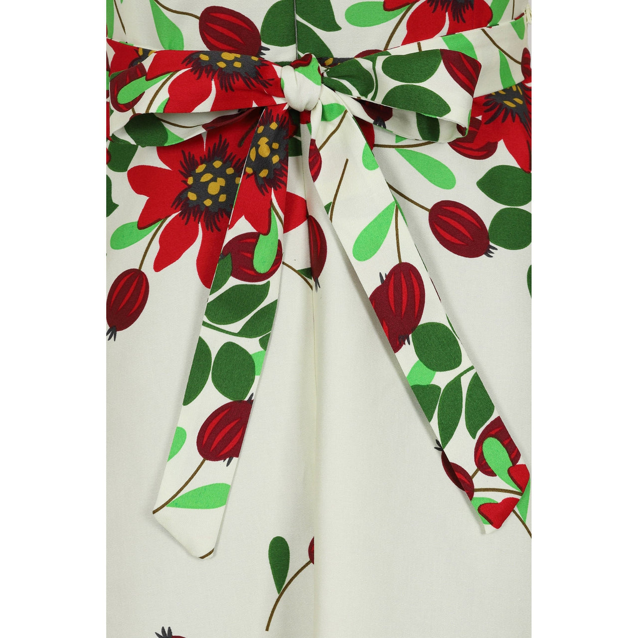 Day Dress - Red Floral Border