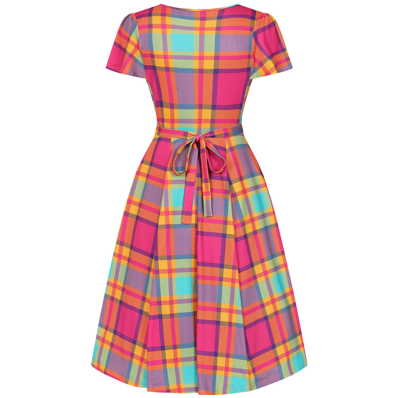 Lyra Dress - Bright Tartan