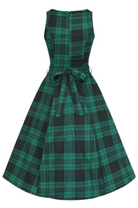 Thumbnail for Hepburn Dress - Galway Green Tartan, Lady V London