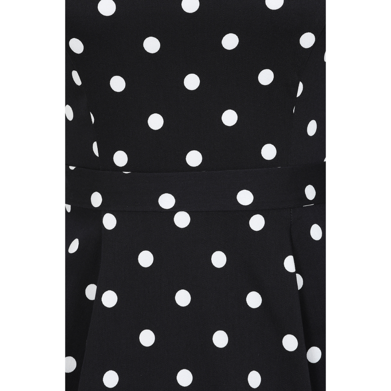 Hepburn Dress - Black Polka Dot, Lady V London