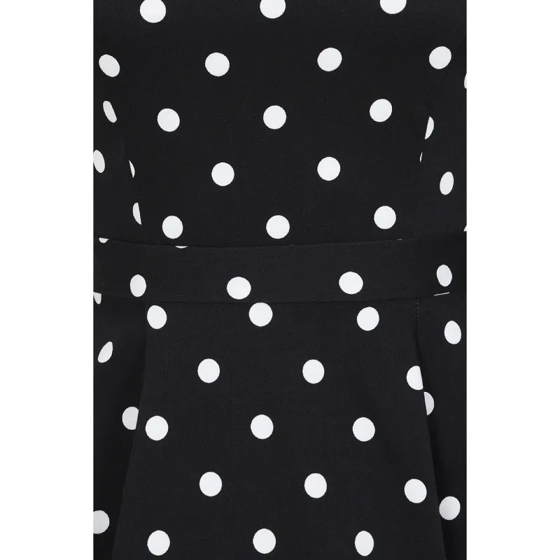 Hepburn Dress - Black Polka Dot, Lady V London