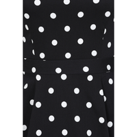 Thumbnail for Hepburn Dress - Black Polka Dot, Lady V London