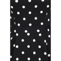 Thumbnail for Hepburn Dress - Black Polka Dot, Lady V London