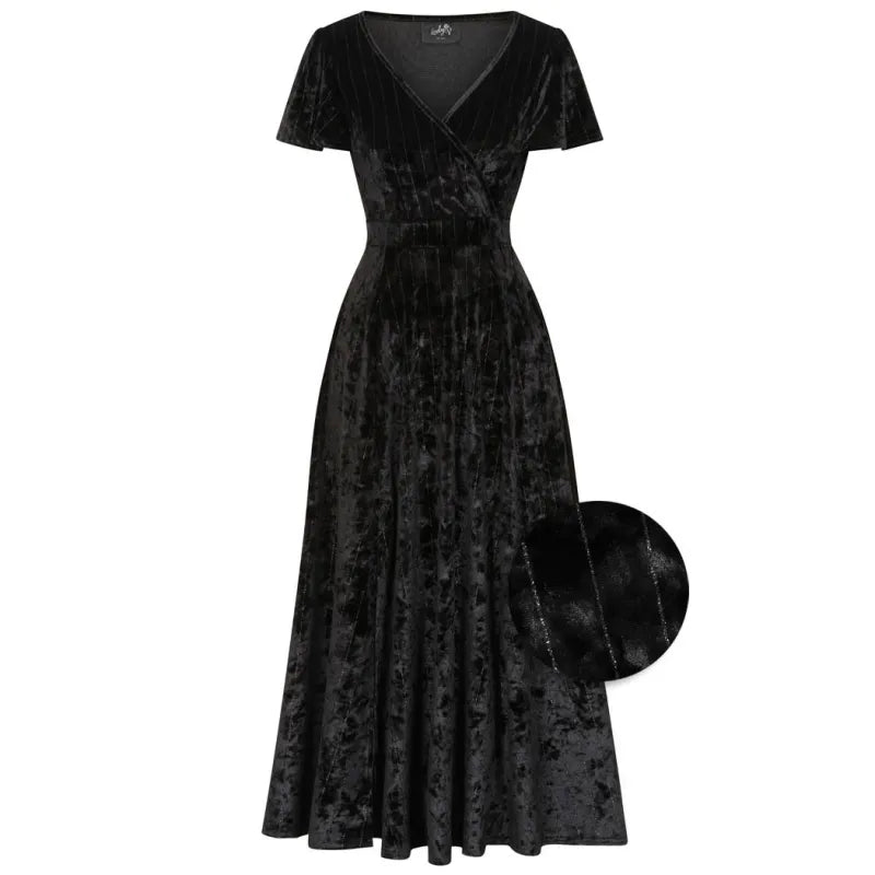 black glitter velvet dress Crystal Velvet Dress Black