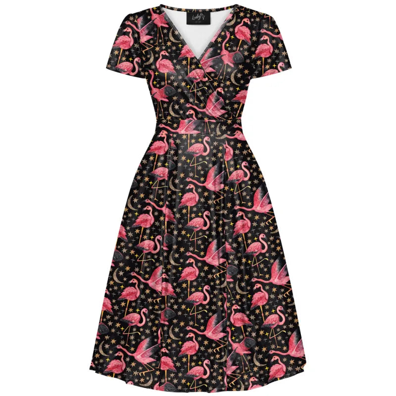Lyra Dress - Starlight Flamingo