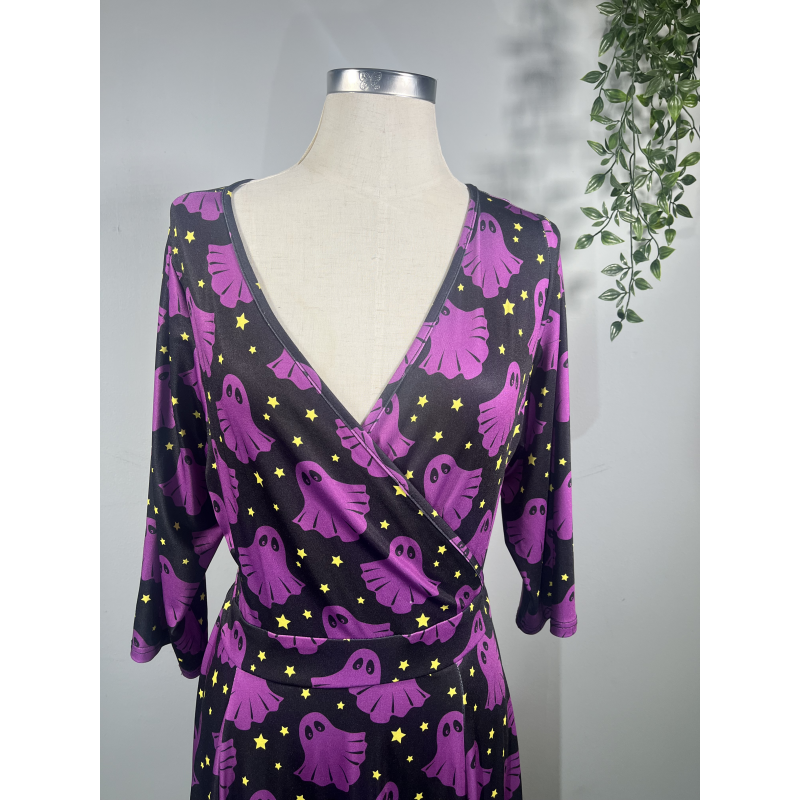 Lyra Dress - Purple Ghosts (14), Lady V London