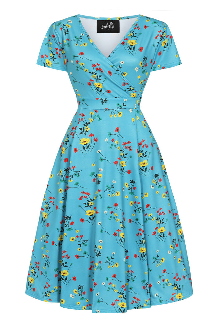 Lyra Dress - Alpine Flowers, Lady V London