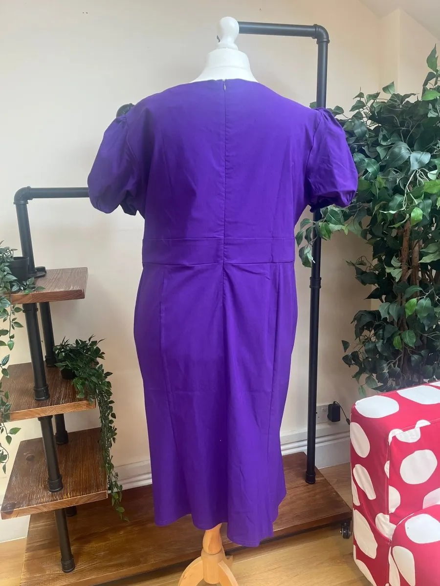 Fishtail Dress - Royal Purple (26/28) 26/28 Lady Vintage London Outlet