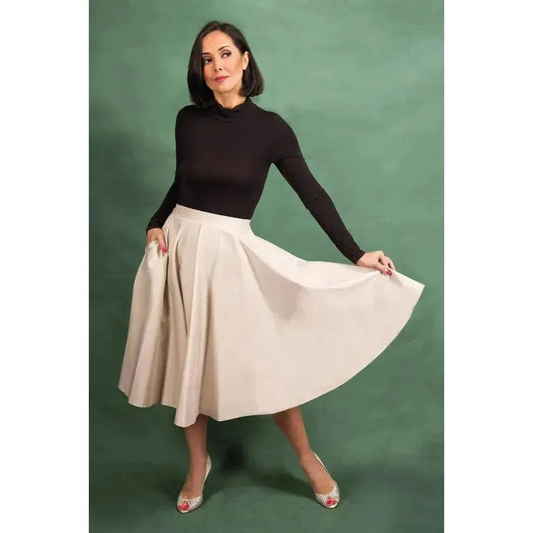 Full Circle Skirt - Cream Lady Vintage Full Circle Skirt