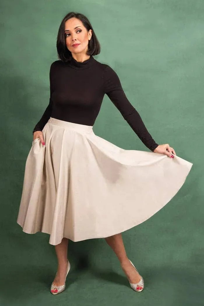 Full Circle Skirt - Cream Lady Vintage Full Circle Skirt