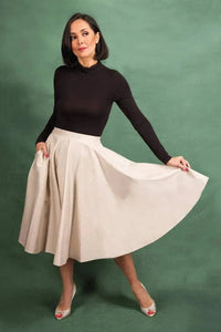 Thumbnail for Full Circle Skirt - Cream Lady Vintage Full Circle Skirt