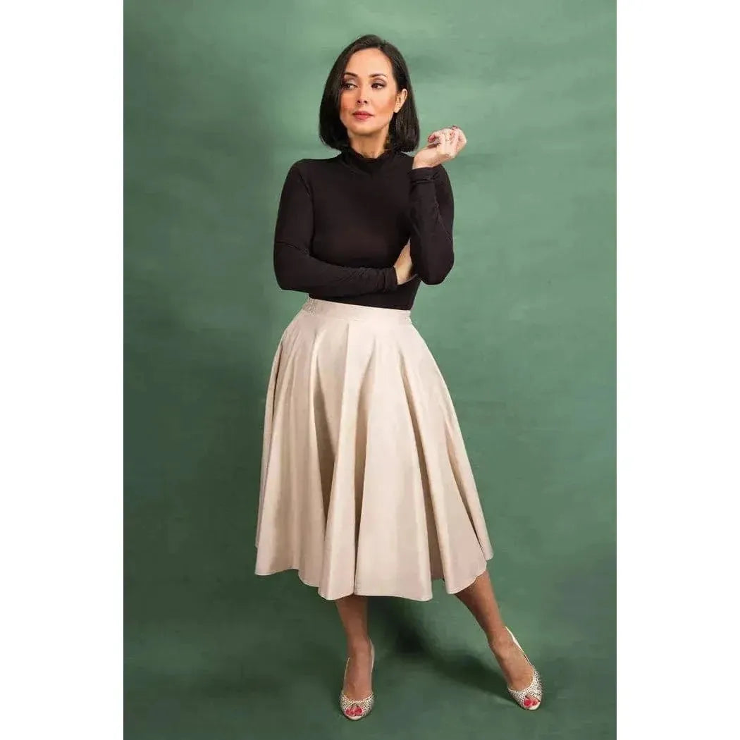 Full Circle Skirt - Cream Lady Vintage Full Circle Skirt